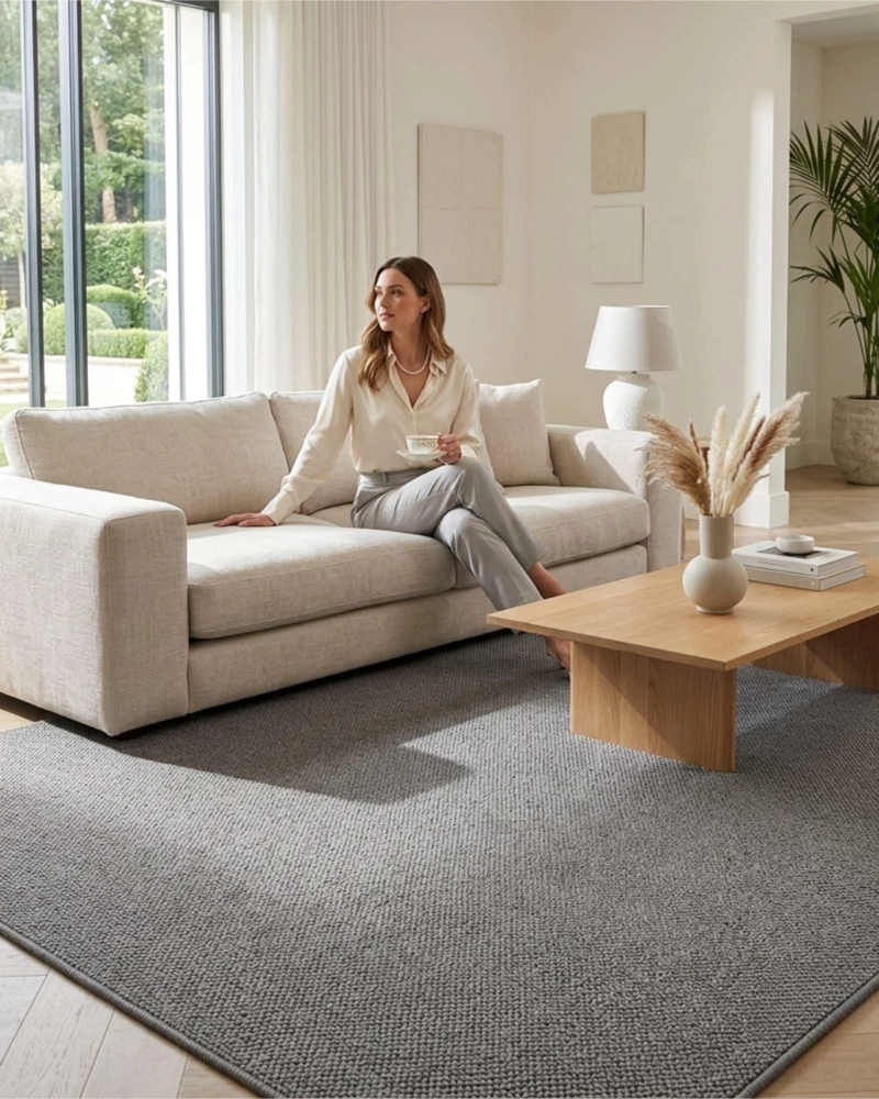 ALFOMBRA DE TEXTURA NATURAL NORDICA CUADRADA 160 X 200 - 6