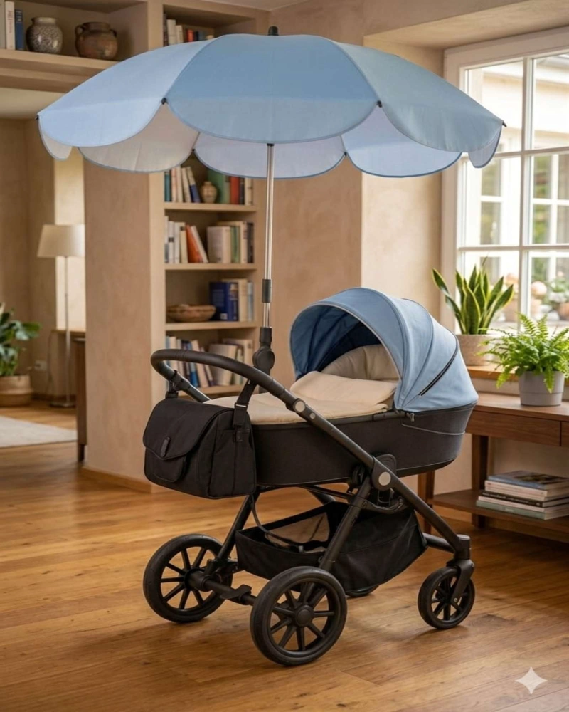 PARASOL UNIVERSAL PARA COCHE DE BEBE  BRAZO FLEXIBLE Y AJUSTE 360° - 3