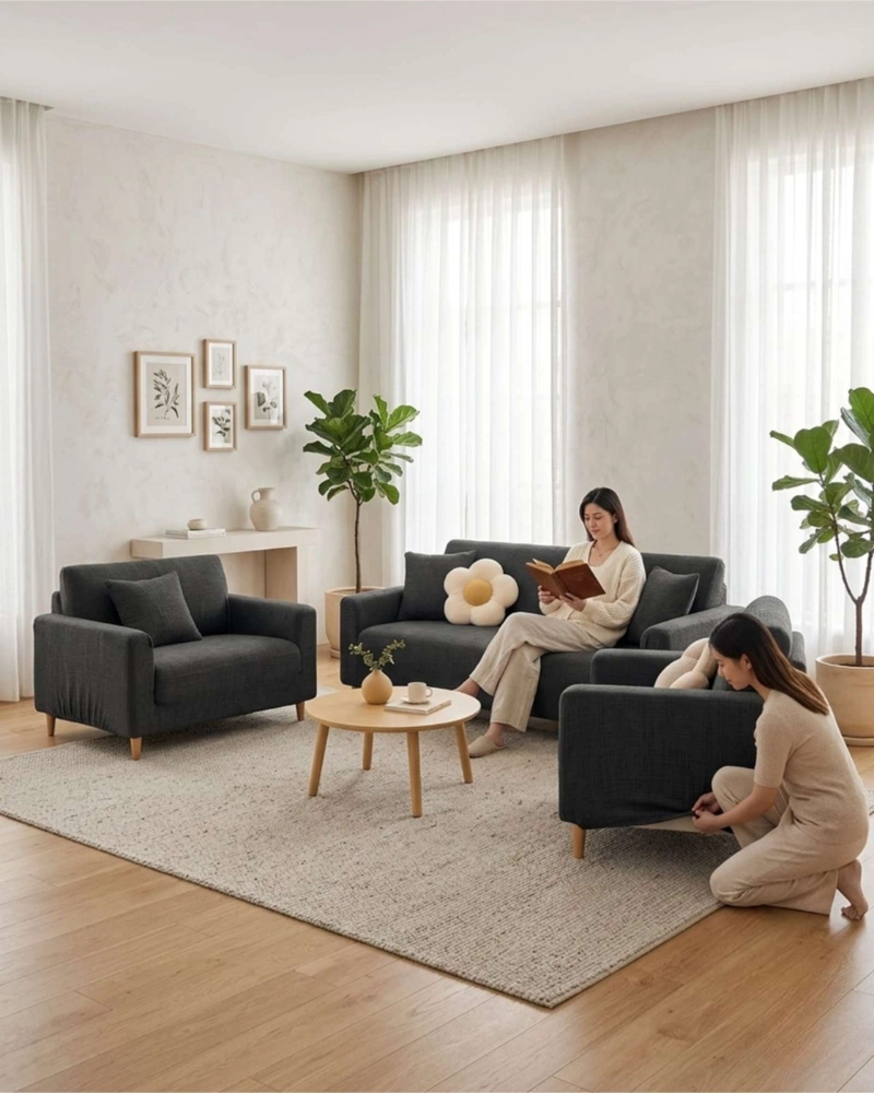 FUNDA CUBRE SILLON 3+1+1 PROTECTOR DE TELA REFORZADA LAVABLE - 1