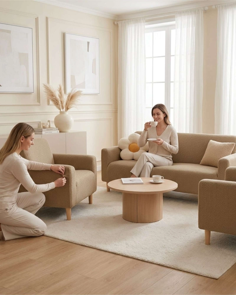 JUEGO DE CUBRE SILLON 3+1+1 TEXTURIZADO PREMIUM - 1