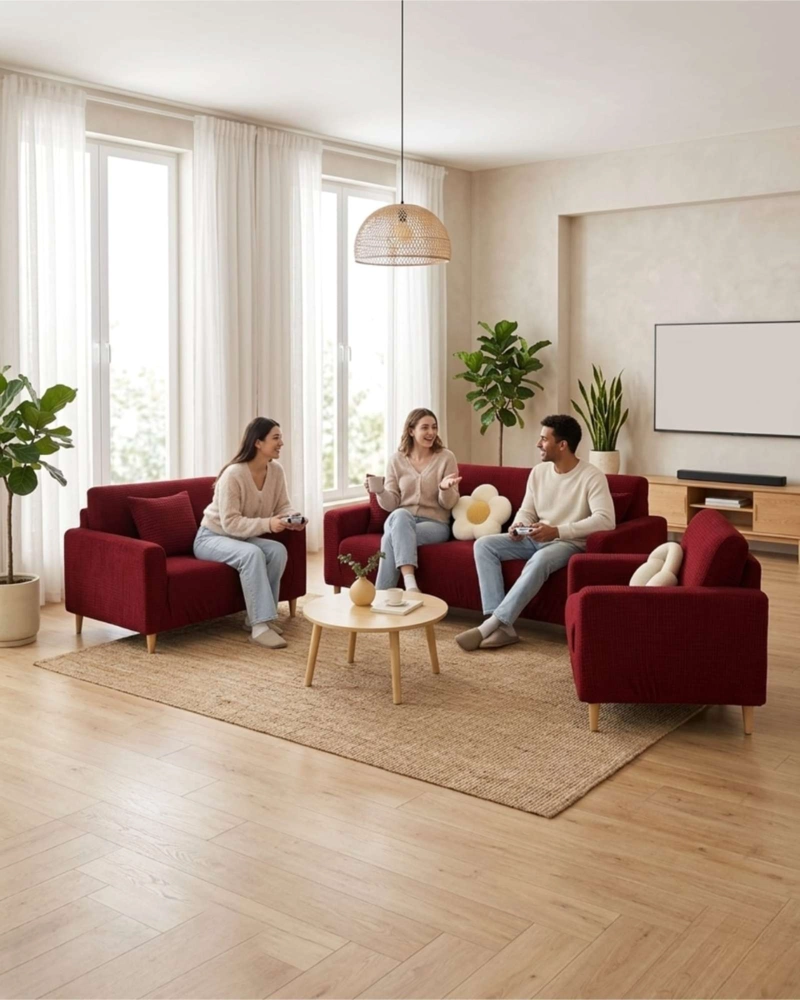 FUNDA CUBRE SILLON 3+1+1 PROTECTOR DE TELA REFORZADA LAVABLE - 4