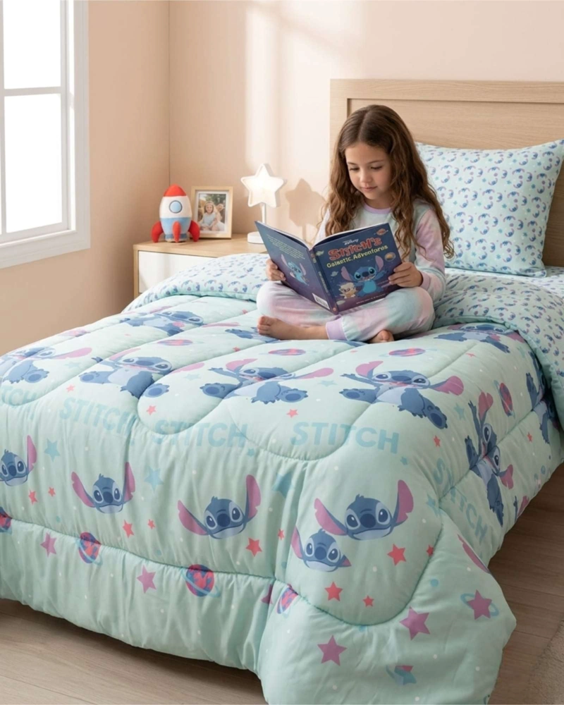 PLUMON OFICIAL STITCH PLANETA 1.5 PLAZAS CON FUNDA - 5