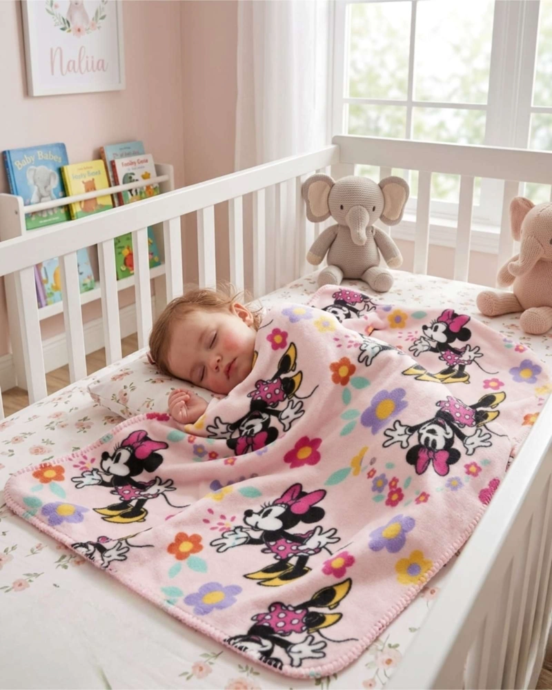 FRAZADA POLAR EXTRA SUAVE MANTA TE RMICA INFANTIL MINNIE MOUSE - 1