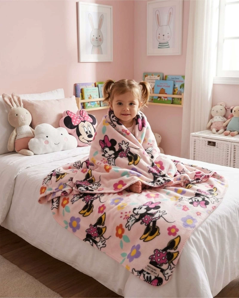 FRAZADA POLAR EXTRA SUAVE MANTA TE RMICA INFANTIL MINNIE MOUSE - 2