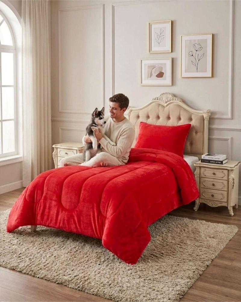 CUBRECAMA DE INVIERNO PLUSH CON CHIPORRO 1,5 PLAZAS - 1