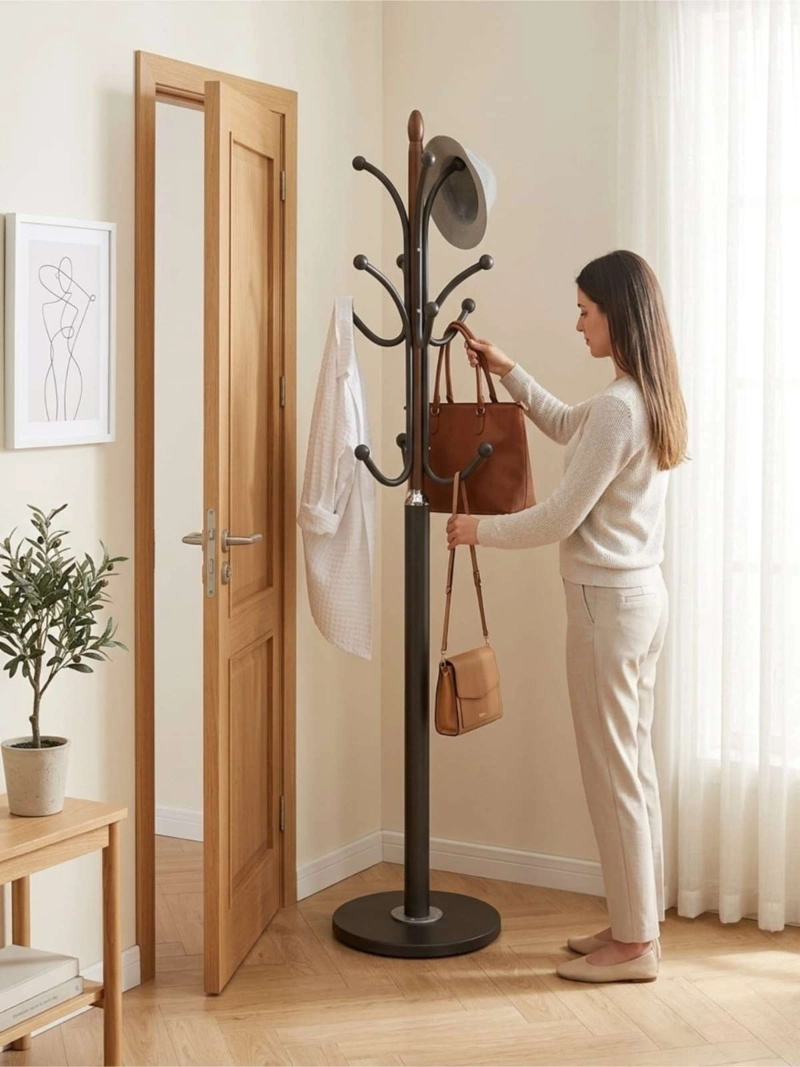 PERCHERO DE PIE CON BASE REFORZADA DE CERAMICA ALTA RESISTENCIA 178CM - 6