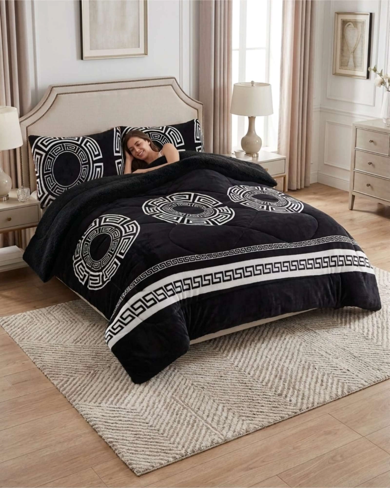 CUBRECAMAS SHERPA 2 PLAZAS PLUSH ULTRA SUAVE DE LUJO - 1