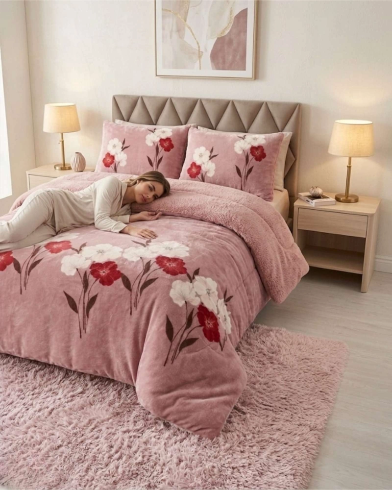 CUBRECAMAS SHERPA 2 PLAZAS PLUSH ULTRA SUAVE DE LUJO - 3