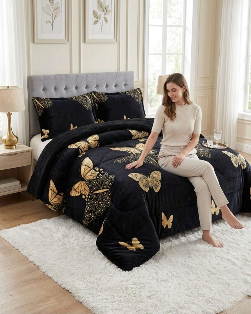 CUBRECAMAS SHERPA 2 PLAZAS PLUSH ULTRA SUAVE DE LUJO - 1