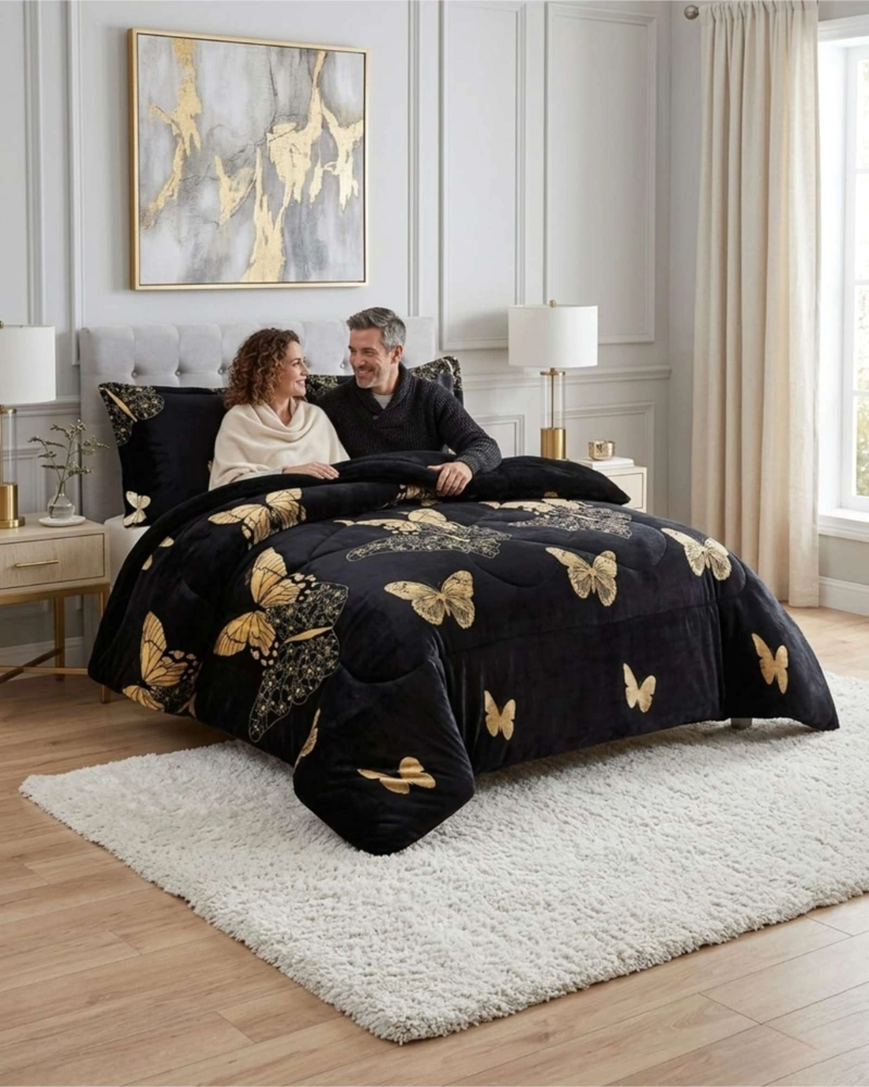 CUBRECAMAS SHERPA 2 PLAZAS PLUSH ULTRA SUAVE DE LUJO - 2