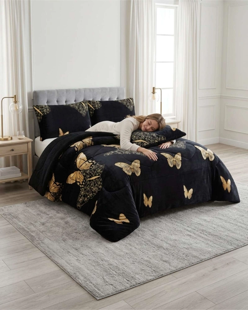 CUBRECAMAS SHERPA 2 PLAZAS PLUSH ULTRA SUAVE DE LUJO - 4