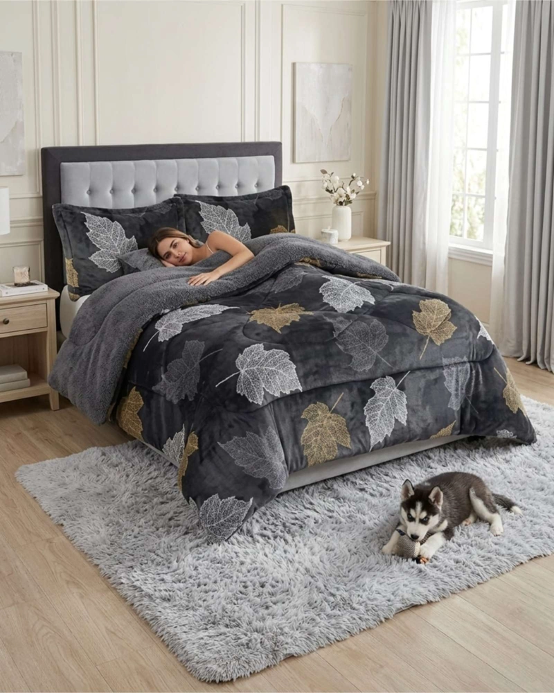 CUBRECAMAS SHERPA 2 PLAZAS PLUSH ULTRA SUAVE DE LUJO - 1