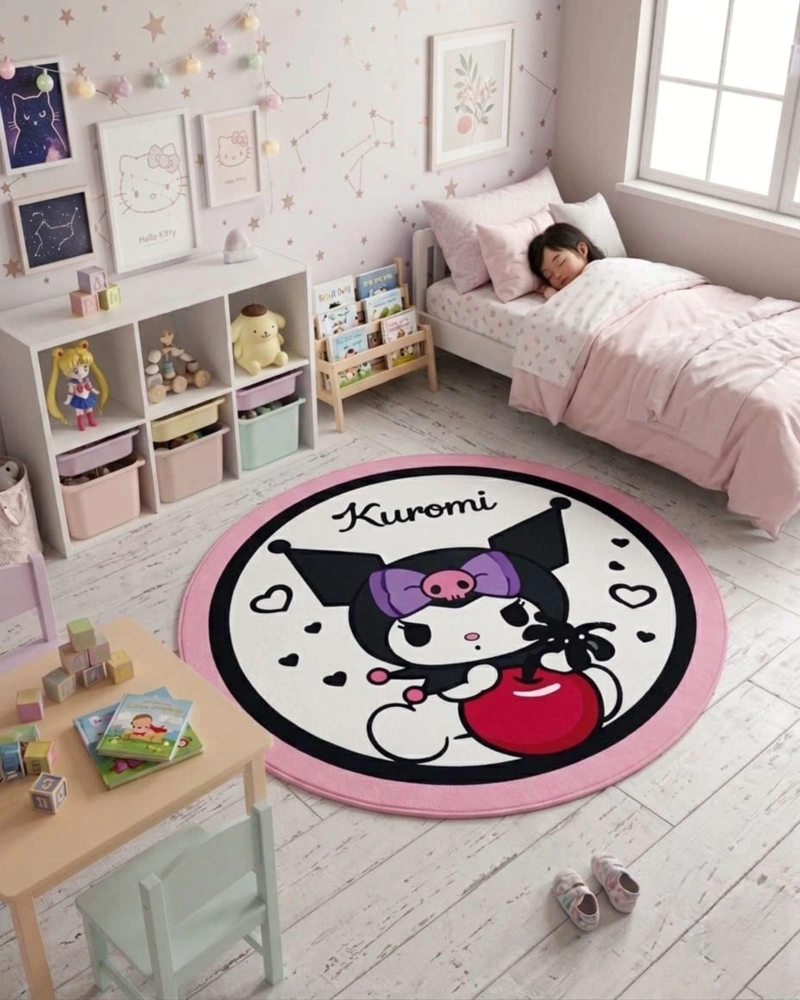 ALFOMBRA DE JUEGO PARA NIÑOS CIRCULAR SUAVE 80CM DE KUROMI - 3