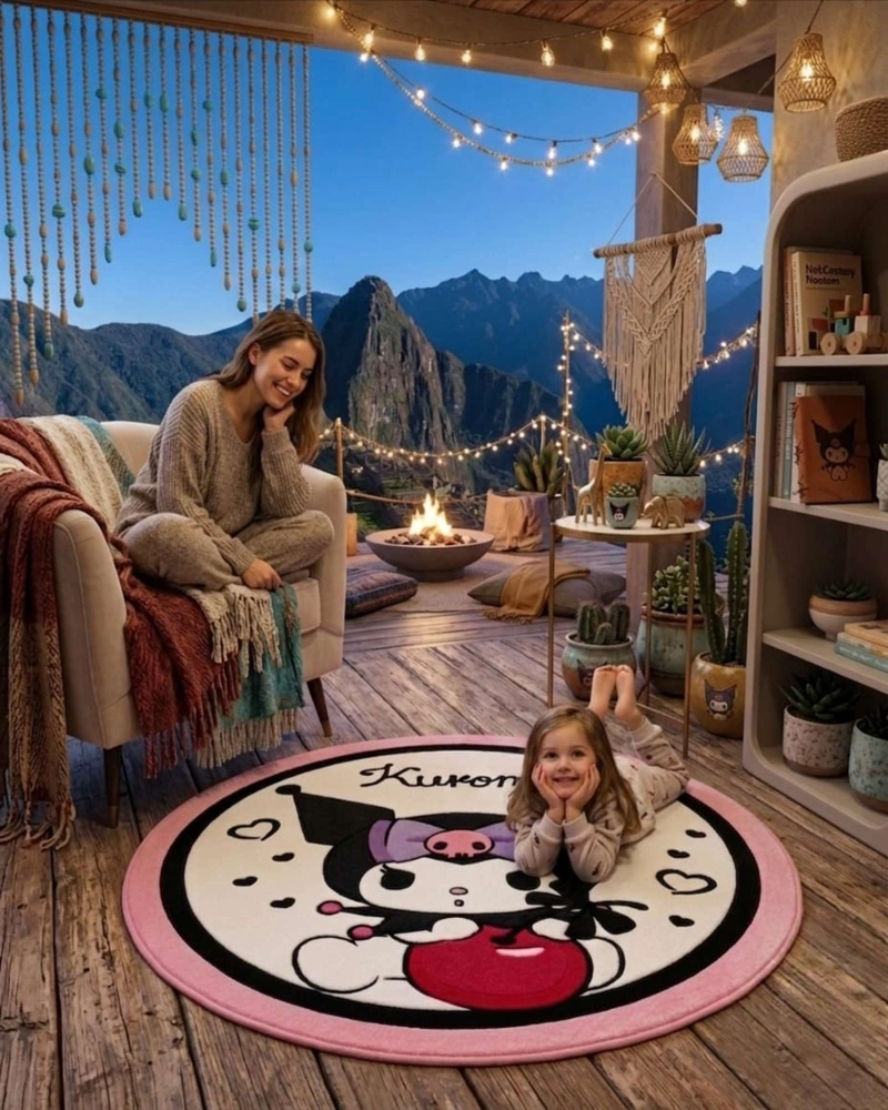 ALFOMBRA DE JUEGO PARA NIÑOS CIRCULAR SUAVE 80CM DE KUROMI - 4