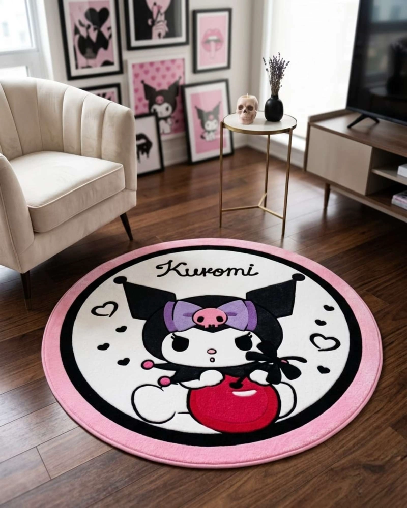 ALFOMBRA DE JUEGO PARA NIÑOS CIRCULAR SUAVE 80CM DE KUROMI - 5