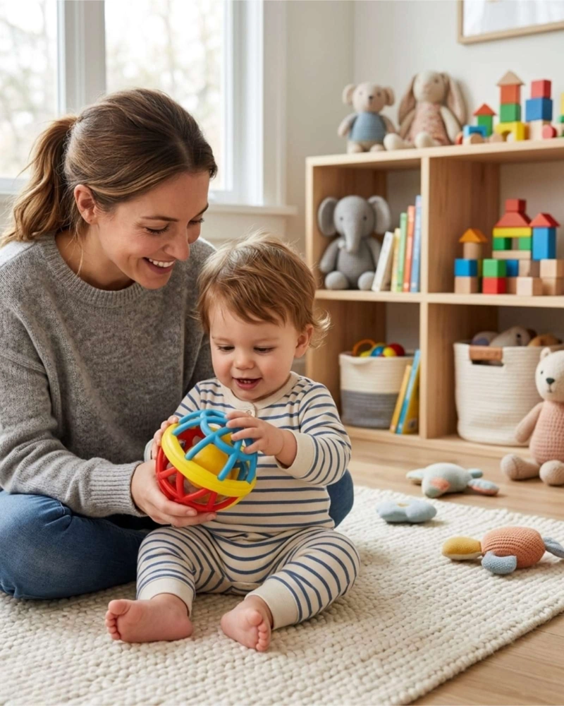 JUGUETE PARA BEBE  PELOTA SONAJERO SEGURAS 0-6 MESES - 1
