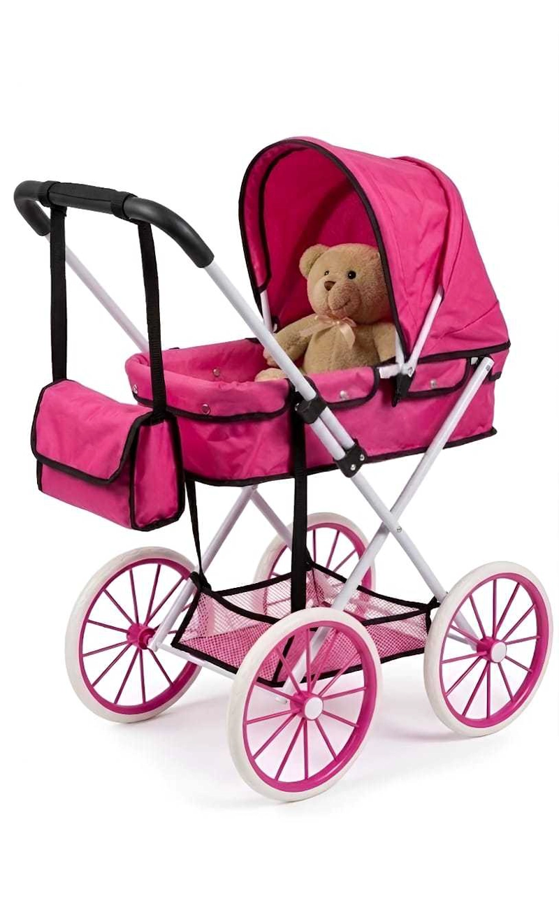 COCHE DE PASEO PARA MUÑECAS DISEÑO CLASICO + BOLSO ACCESORIOS - 3