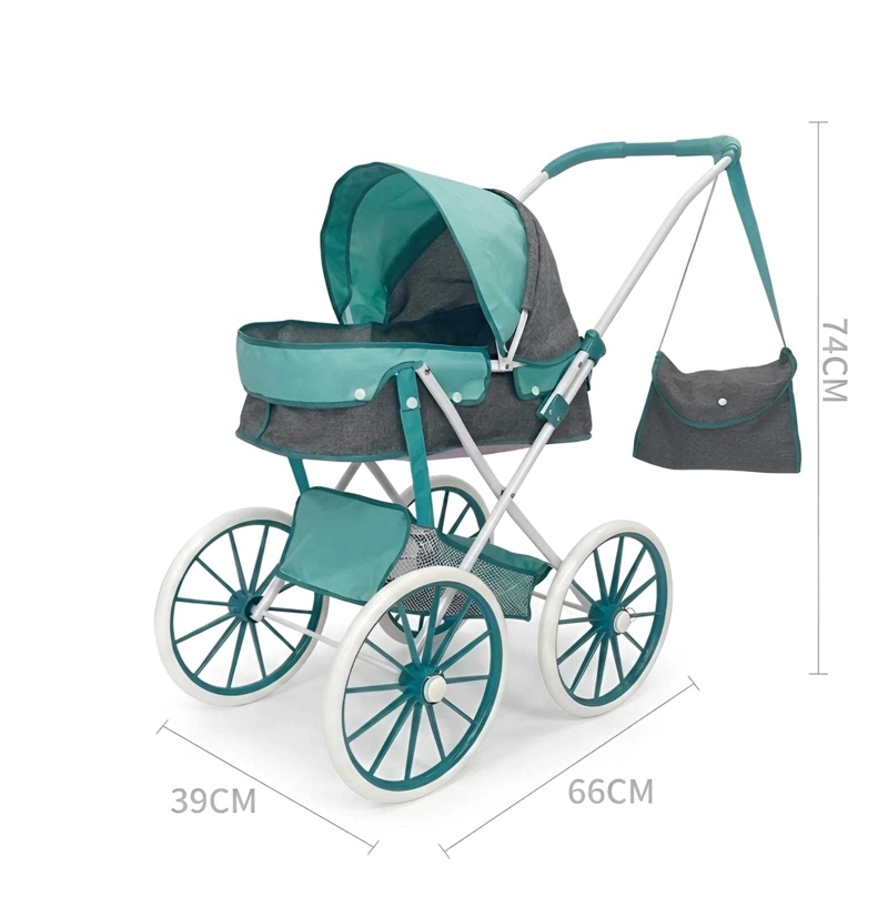 COCHE DE PASEO PARA MUÑECAS DISEÑO CLASICO + BOLSO ACCESORIOS - 7