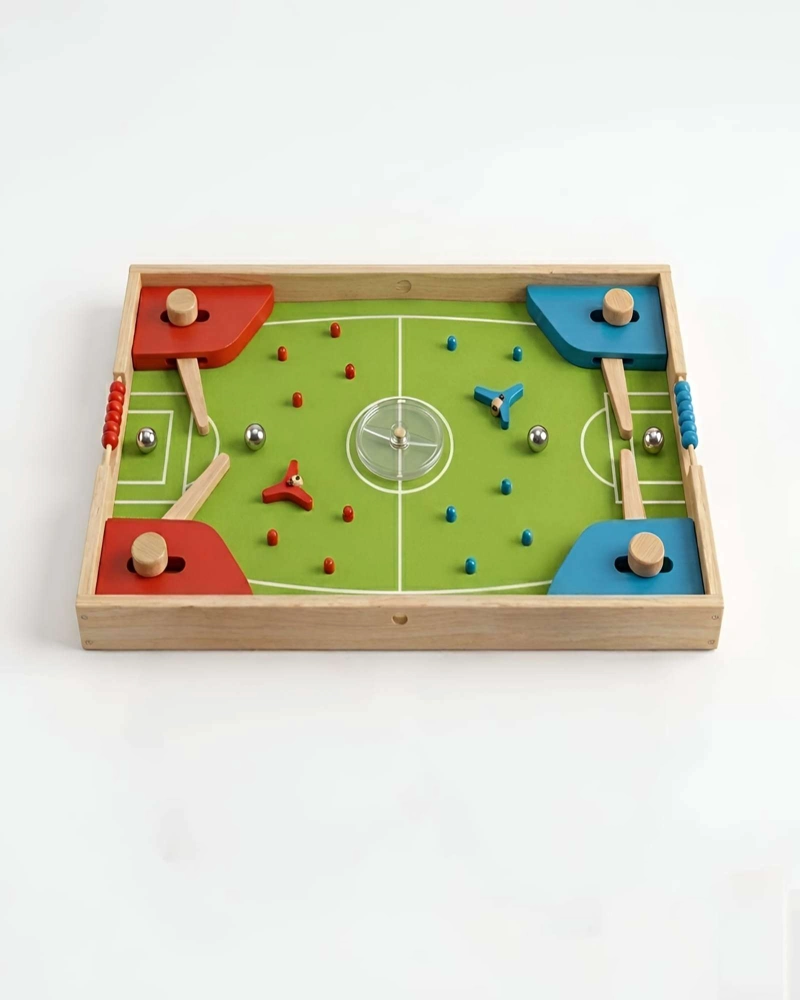 CENTRO DE JUEGOS DE MADERA 4 EN 1 - FUTBOL PINBALL, LUDO Y JUEGOS DE ESTRATEGIA - 6