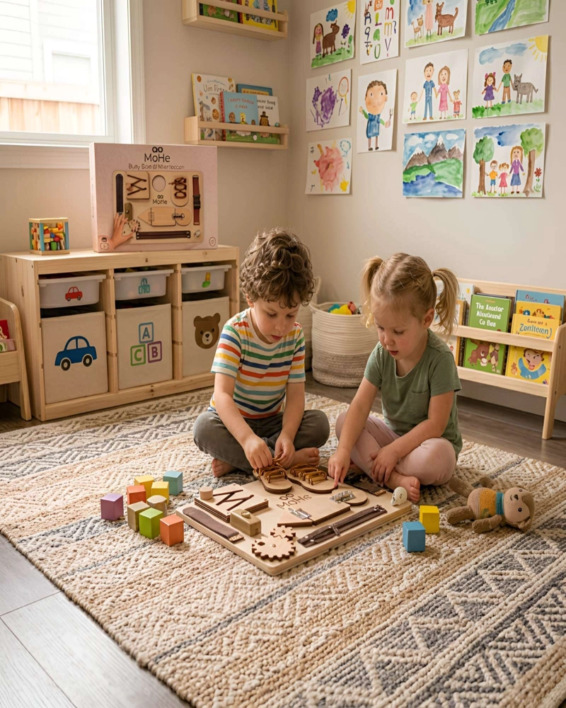 TABLERO SENSORIAL MONTESSORI BUSY BOARD EDUCATIVO - 3