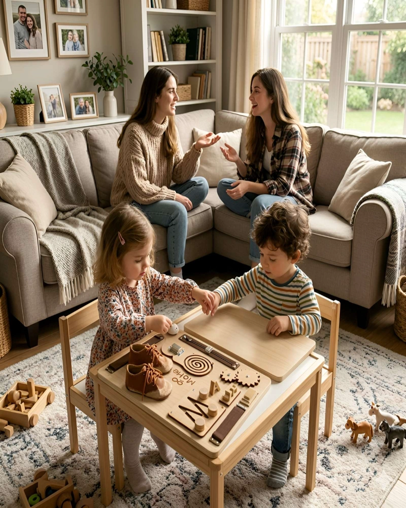 TABLERO SENSORIAL MONTESSORI BUSY BOARD EDUCATIVO - 5