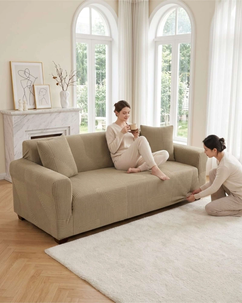 FUNDA ELASTICA PARA SOFA 4 CUERPOS POLAR TEXTURIZADO - 2