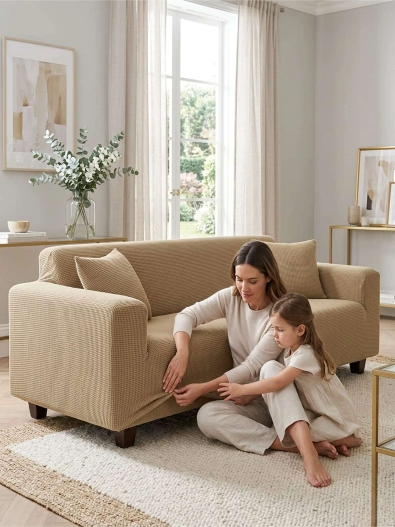 FUNDA CUADRILLE  PARA SOFA RENUEVA TU LIVING  (4 CUERPO) - 1
