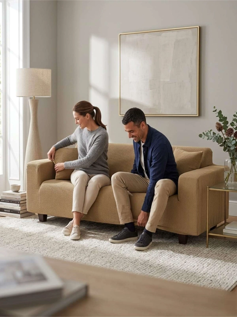 FUNDA CUADRILLE  PARA SOFA RENUEVA TU LIVING  (4 CUERPO) - 6