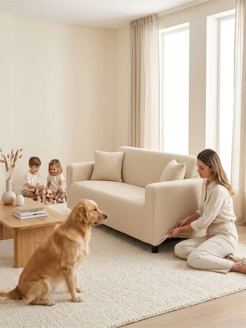 FUNDA CUADRILLE  PARA SOFA RENUEVA TU LIVING  (3 CUERPO) - 5