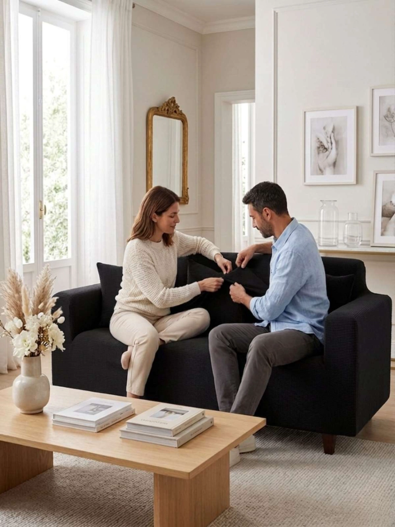 FUNDA CUADRILLE  PARA SOFA RENUEVA TU LIVING  (1 CUERPO) - 6