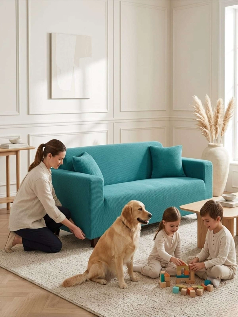 FUNDA CUADRILLE  PARA SOFA RENUEVA TU LIVING  (3 CUERPO) - 5