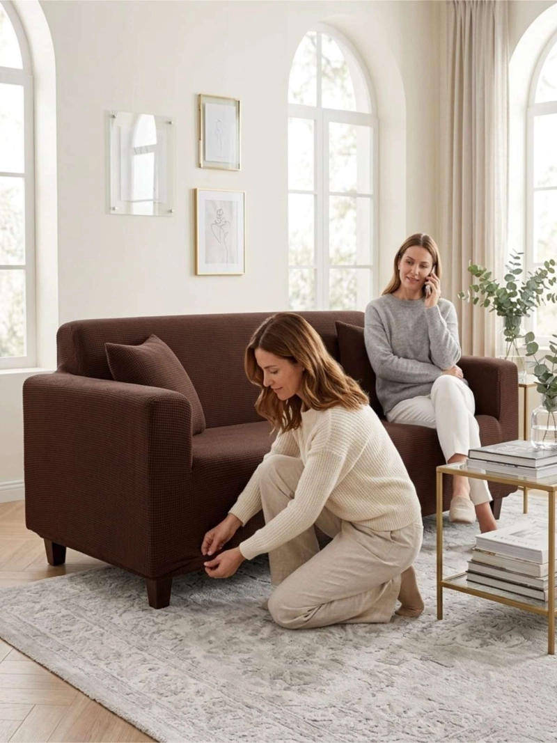 FUNDA CUADRILLE  PARA SOFA RENUEVA TU LIVING  (3 CUERPO) - 1
