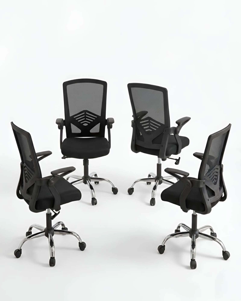 PACK 4 SILLA DE OFICINA ERGONOMICA BRAZOS ABATIBLES Y SOPORTE LUMBAR - 3