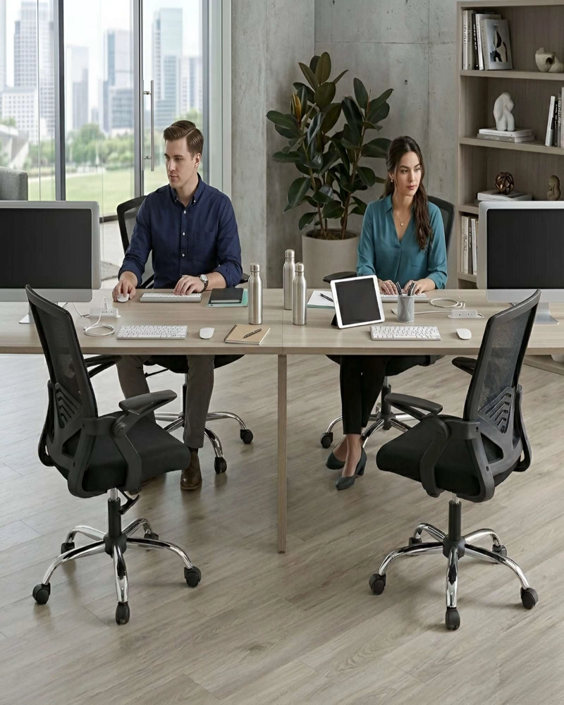 PACK 4 SILLA DE OFICINA ERGONOMICA BRAZOS ABATIBLES Y SOPORTE LUMBAR - 5