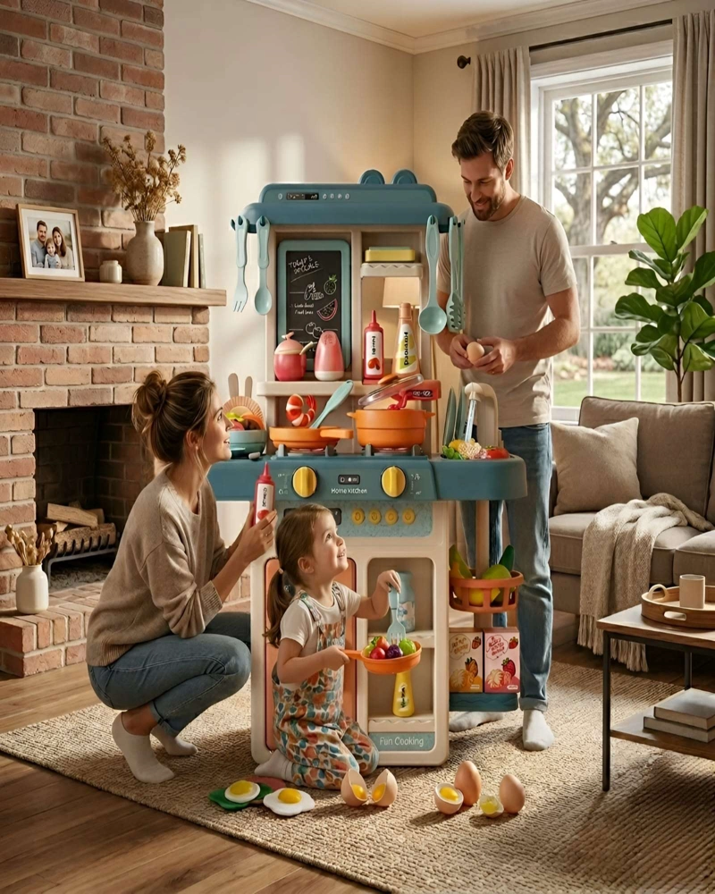 COCINA DE JUGUETE INFANTIL 63CM CON SONIDO, AGUA Y 55 ACCESORIOS - 1