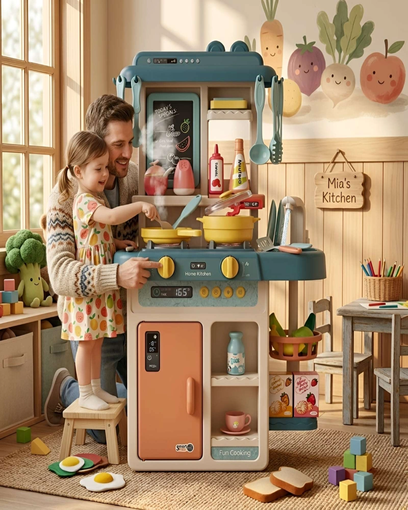 COCINA DE JUGUETE INFANTIL 63CM CON SONIDO, AGUA Y 55 ACCESORIOS - 4