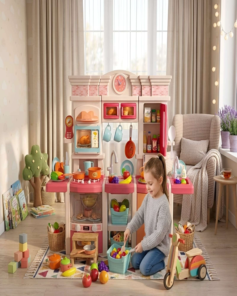 COCINA DE JUGUETE INFANTIL 108 PIEZAS CON SONIDO Y SALIDA DE AGUA - 2