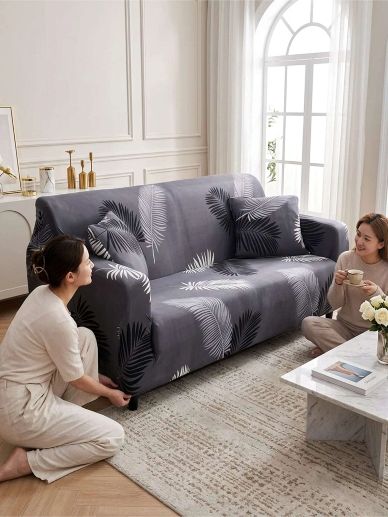 FUNDA DE SOFA TELA LISA ELASTICADA 4 CUERPOS - 7