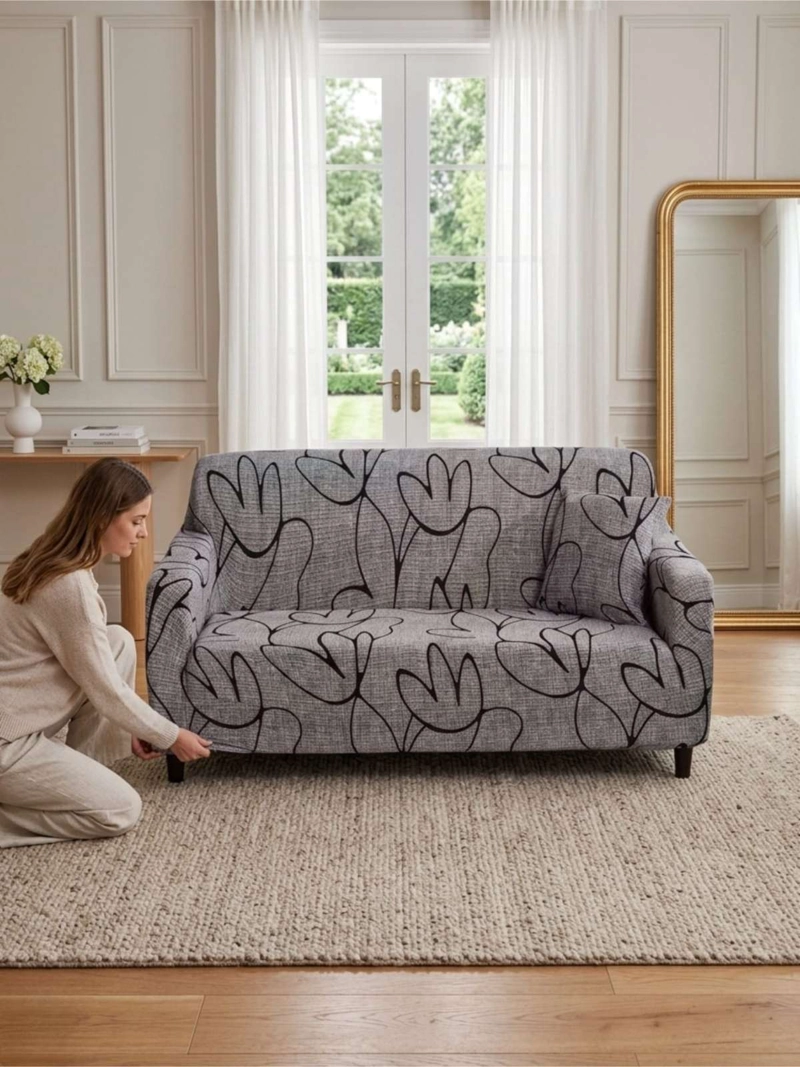 FUNDA DE SOFA TELA LISA ELASTICADA 4 CUERPOS - 2