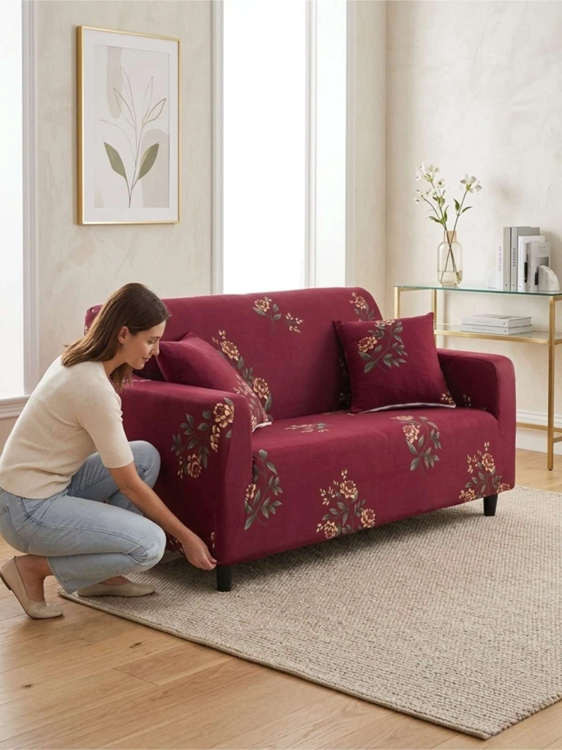 FUNDA DE SOFA TELA LISA ELASTICADA 3 CUERPOS - 6