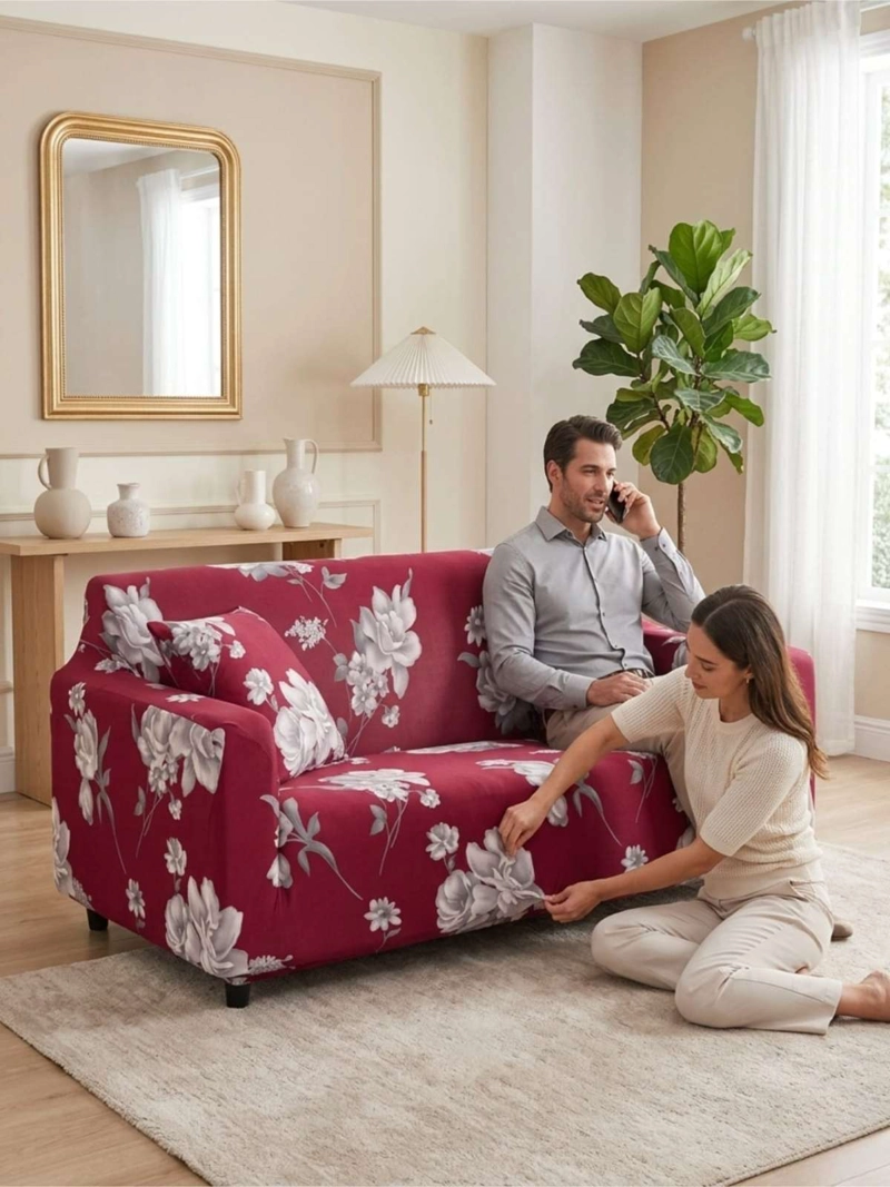 FUNDA DE SOFA TELA LISA ELASTICADA 1 CUERPOS - 6