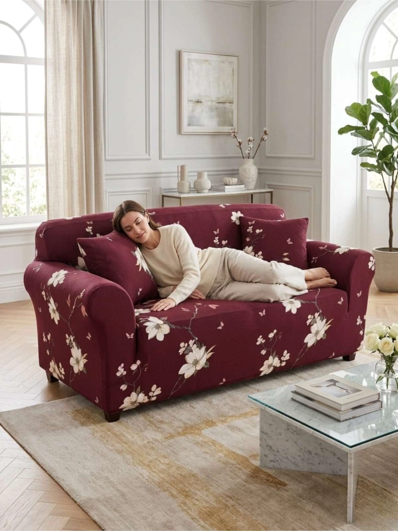 FUNDA DE SOFA TELA LISA ELASTICADA 3 CUERPOS - 7