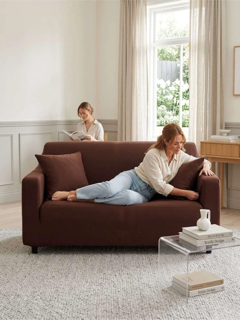 FUNDA DE SOFA TELA LISA ELASTICADA 1 CUERPOS - 1