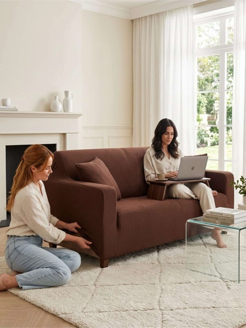 FUNDA DE SOFA TELA LISA ELASTICADA 1 CUERPOS - 2