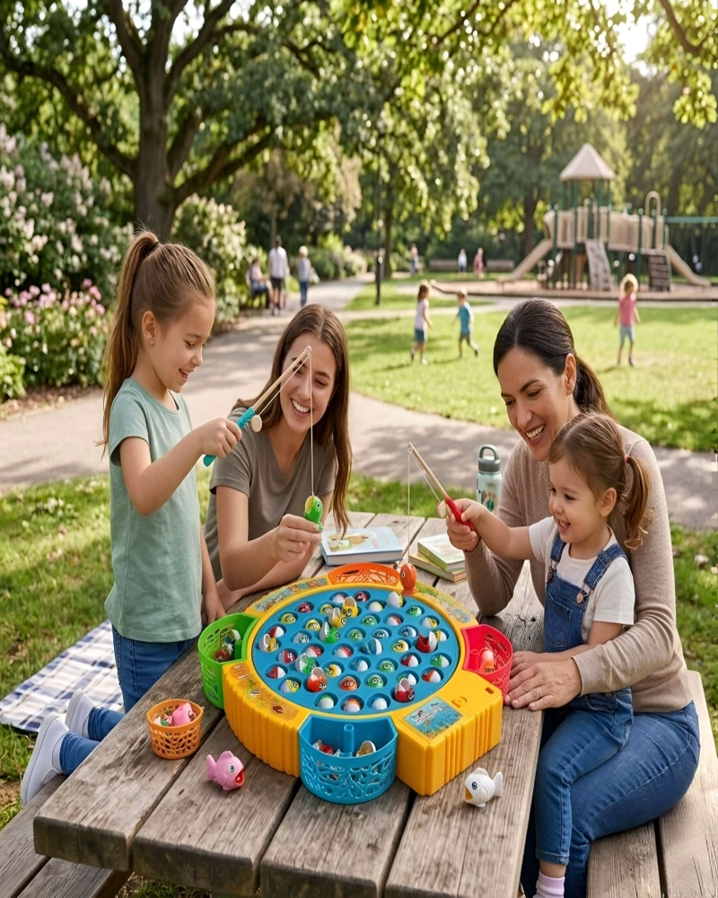 JUEGO DE PESCAR MONTESSORI MUSICAL FISHING FUN MOTRICIDAD FINA - 1