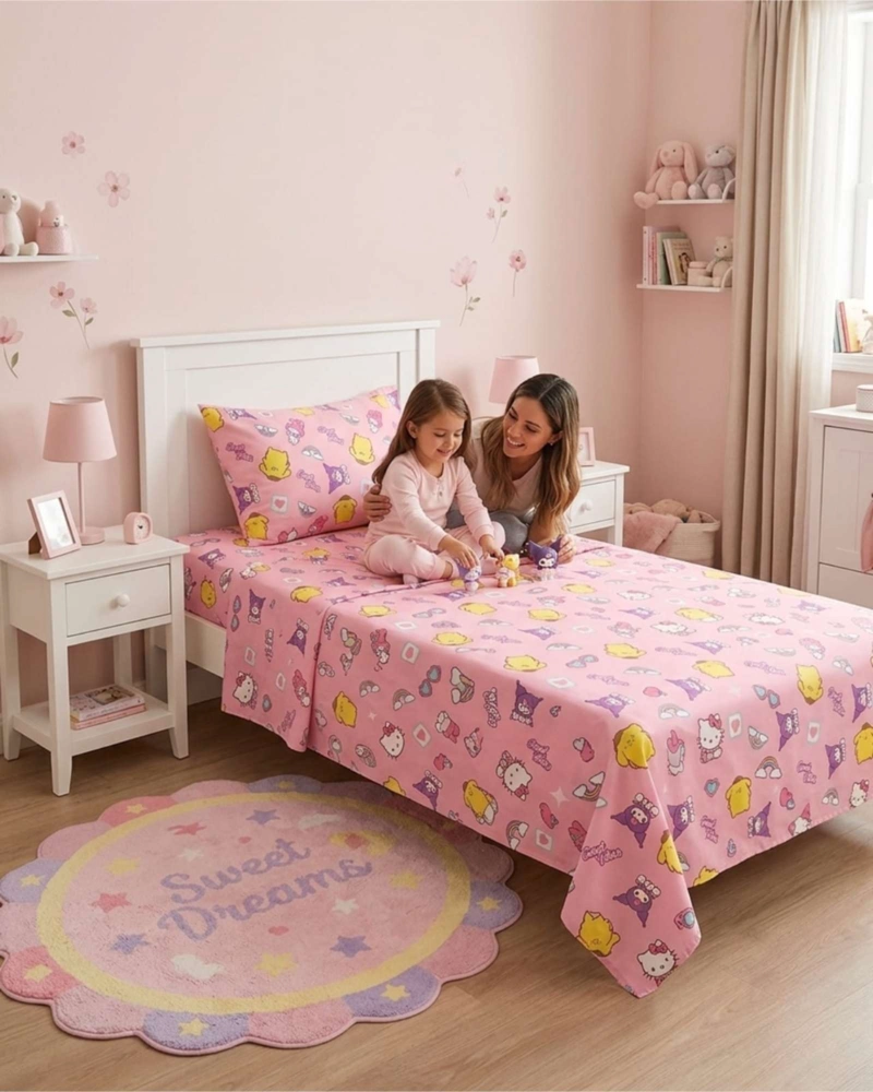 SET DE SABANAS INFANTIL PLAZA Y MEDIA SUAVE TEXTURA - 5