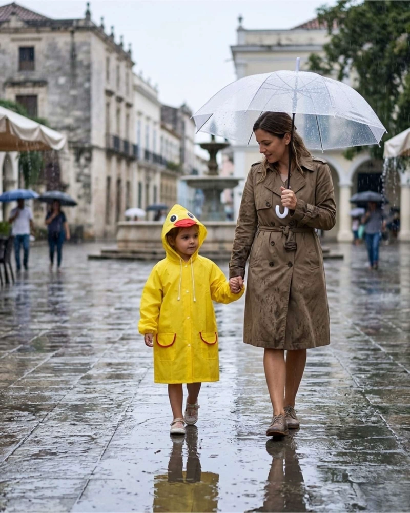 CAPA IMPERMEABLE DE LLUVIA INFANTIL PARA NIÑOS 01 - 4