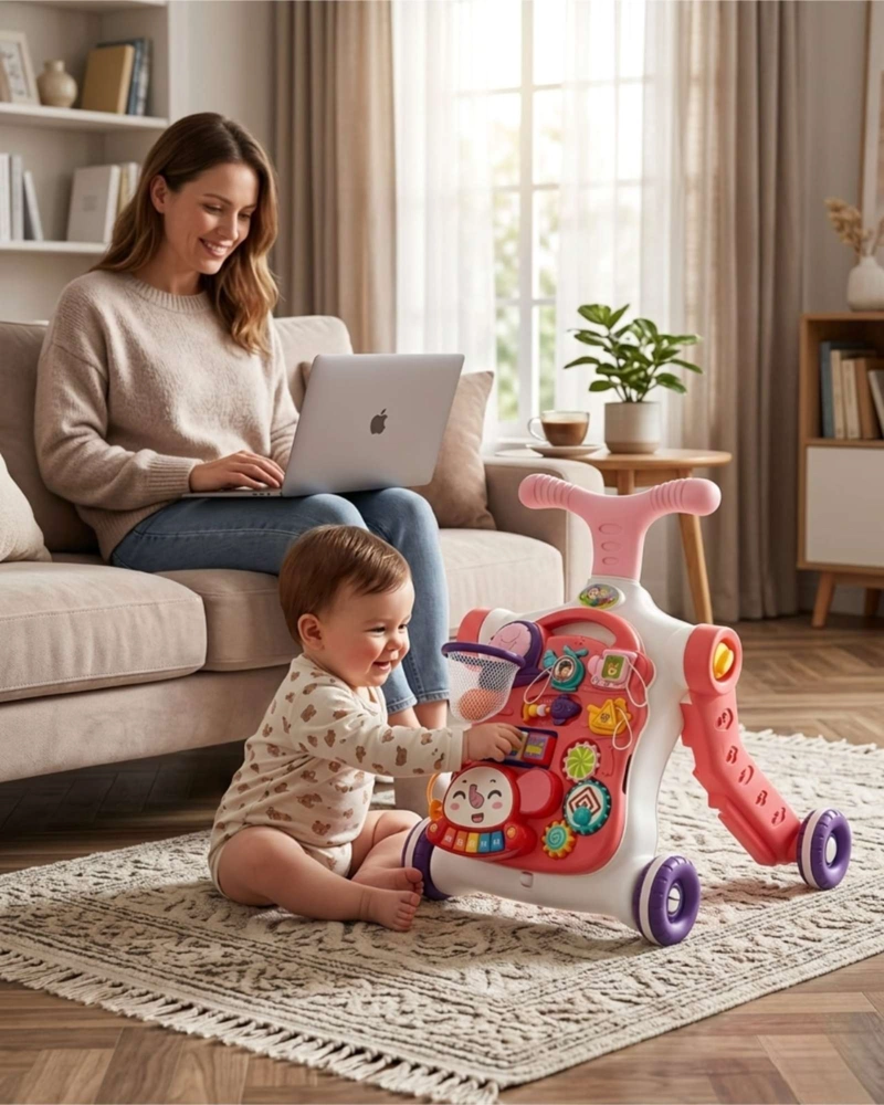 ANDADOR MULTIFUNCIONAL Y CENTRO DE ACTIVIDADES 5 EN 1 PARA BEBES - 4
