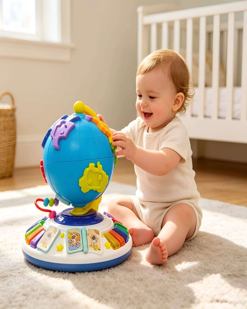 JUGUETE GLOBO TERRAQUEO EDUCATIVO SORTER PARA BEBE S CON LUCES Y SONIDO - 1