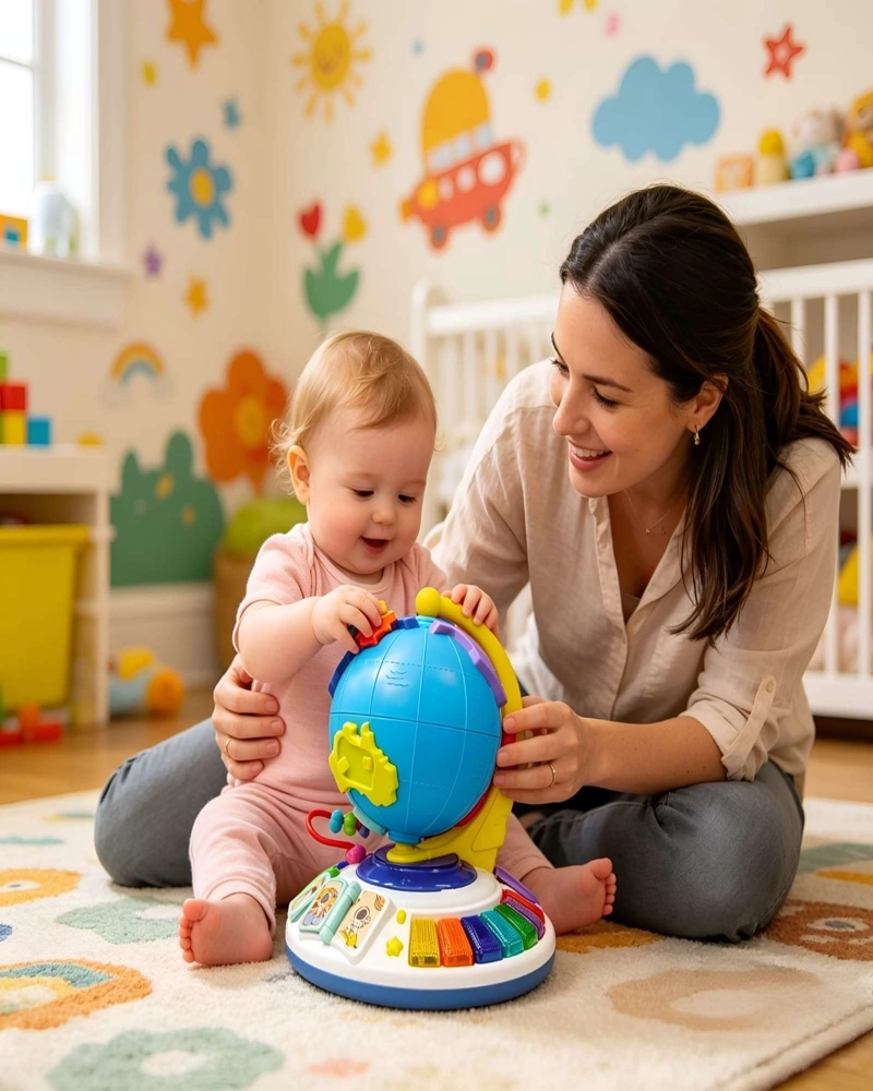 JUGUETE GLOBO TERRAQUEO EDUCATIVO SORTER PARA BEBE S CON LUCES Y SONIDO - 2